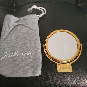 JUDITH LEIBER REVERSIBLE MAKEUP MIRROR W/DUSTBAG